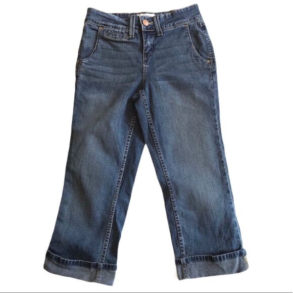 Levi’s Signature Cropped Rolled Cuff Denim Blue Jeans Sz 4 - Picture 1 of 10